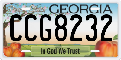 GA license plate CCG8232