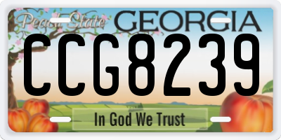 GA license plate CCG8239