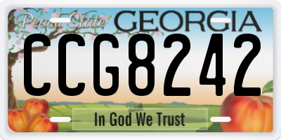 GA license plate CCG8242