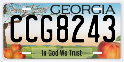 GA license plate CCG8243