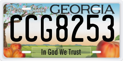 GA license plate CCG8253