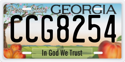 GA license plate CCG8254