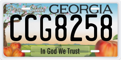 GA license plate CCG8258