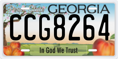 GA license plate CCG8264