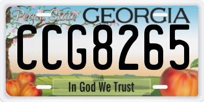 GA license plate CCG8265