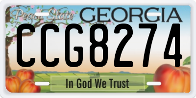 GA license plate CCG8274