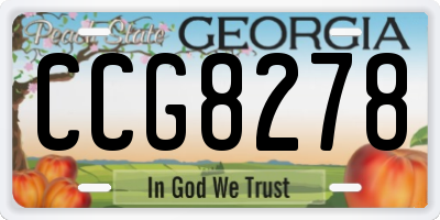 GA license plate CCG8278