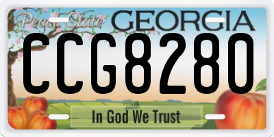 GA license plate CCG8280