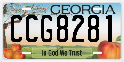 GA license plate CCG8281