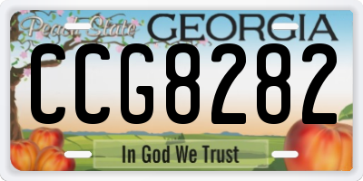 GA license plate CCG8282
