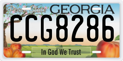 GA license plate CCG8286