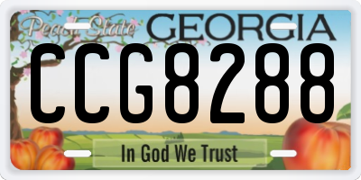 GA license plate CCG8288