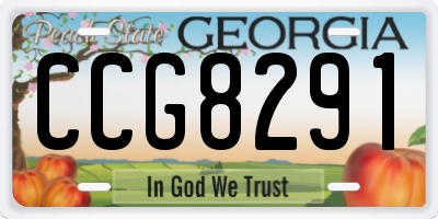 GA license plate CCG8291
