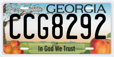 GA license plate CCG8292