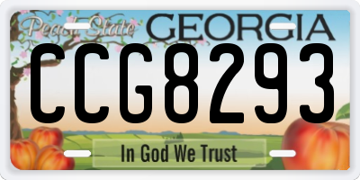 GA license plate CCG8293