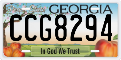GA license plate CCG8294