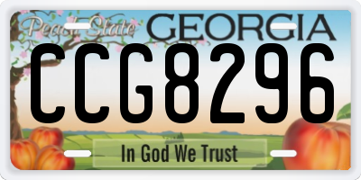 GA license plate CCG8296