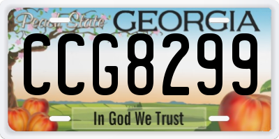 GA license plate CCG8299