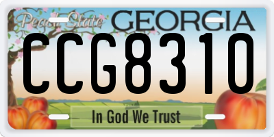 GA license plate CCG8310
