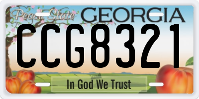 GA license plate CCG8321