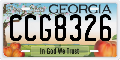 GA license plate CCG8326