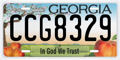 GA license plate CCG8329