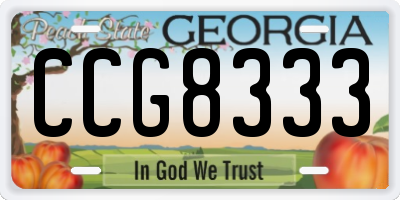 GA license plate CCG8333