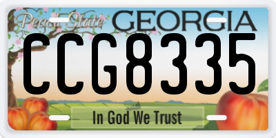 GA license plate CCG8335