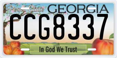 GA license plate CCG8337