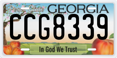 GA license plate CCG8339