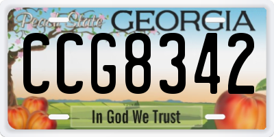 GA license plate CCG8342