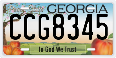 GA license plate CCG8345