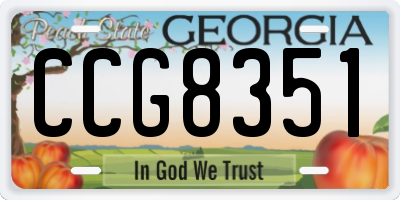 GA license plate CCG8351