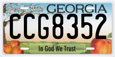 GA license plate CCG8352