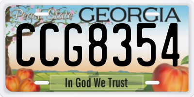GA license plate CCG8354