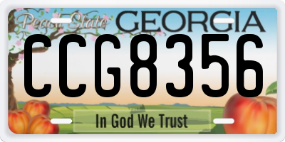 GA license plate CCG8356