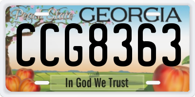 GA license plate CCG8363
