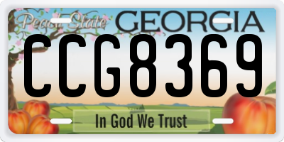 GA license plate CCG8369