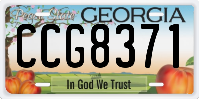 GA license plate CCG8371