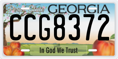GA license plate CCG8372