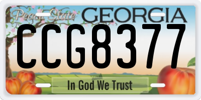GA license plate CCG8377