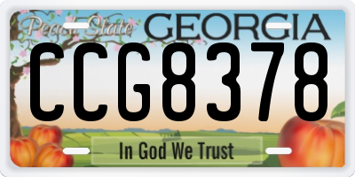 GA license plate CCG8378