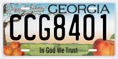 GA license plate CCG8401