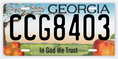 GA license plate CCG8403