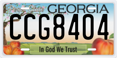 GA license plate CCG8404