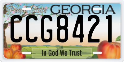 GA license plate CCG8421