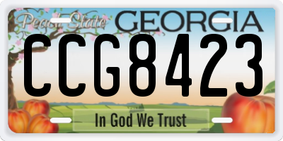 GA license plate CCG8423