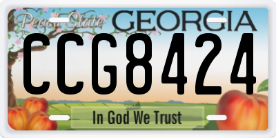 GA license plate CCG8424