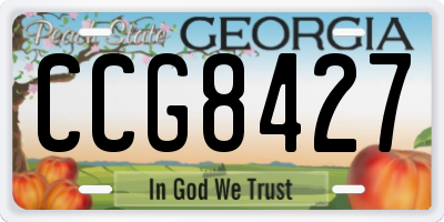 GA license plate CCG8427