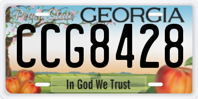 GA license plate CCG8428